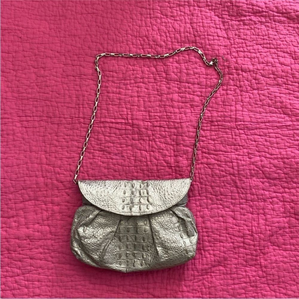 Zara Terez Silver Croc-Embossed Crossbody Bag